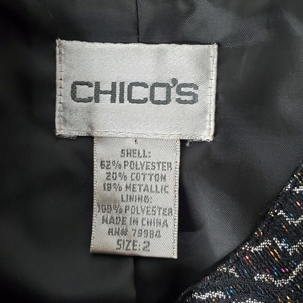 Chico's Lizbeta Metallic Patchwork Jacket Size L … - image 12